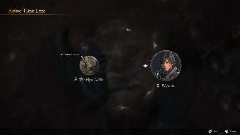 An example of the Active Time Lore feature during a cutscene.