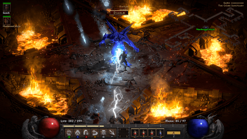 The final boss battle in hell against Diablo himself. The area is an upside-down pentagram surrounded by fiery lava.