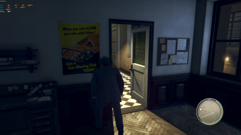 Vito silently infiltrating a government building trying to steel important information.